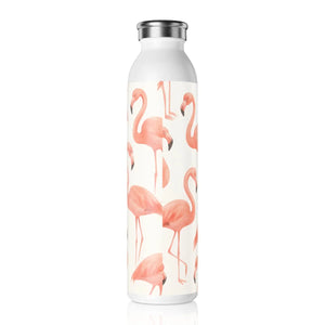 Pink Flamingo Slim Water Bottle - Insulated Stainless - Dipaliz - Bottles
