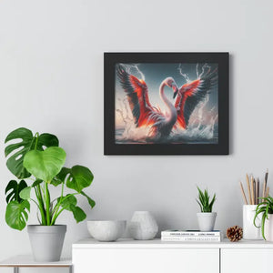 Pink Flamingo Splashing Gallery Canvas - Framed Poster - Dipaliz - Prints
