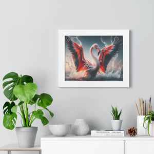 Pink Flamingo Splashing Gallery Canvas - Framed Poster - Dipaliz - Prints