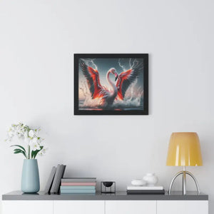 Pink Flamingo Splashing Gallery Canvas - Framed Poster - Dipaliz - Prints