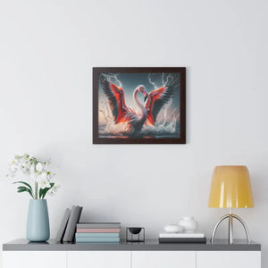 Pink Flamingo Splashing Gallery Canvas - Framed Poster - Dipaliz - Prints