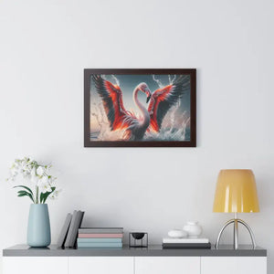Pink Flamingo Splashing Gallery Canvas - Framed Poster - Dipaliz - Prints