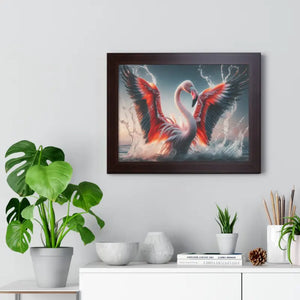 Pink Flamingo Splashing Gallery Canvas - Framed Poster - Dipaliz - Prints