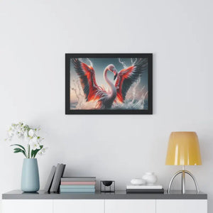 Pink Flamingo Splashing Gallery Canvas - Framed Poster - Dipaliz - Prints