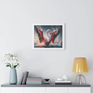 Pink Flamingo Splashing Gallery Canvas - Framed Poster - Dipaliz - Prints