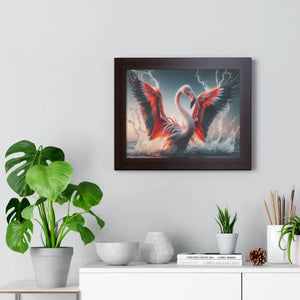 Pink Flamingo Splashing Gallery Canvas - Framed Poster - Dipaliz - Prints