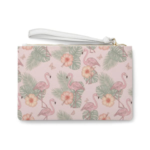 Pink Flamingo Tropical Clutch Bag Saffiano Wristlet Dipaliz - Bags