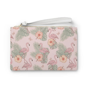 Pink Flamingo Tropical Clutch Bag Saffiano Wristlet Dipaliz - Bags
