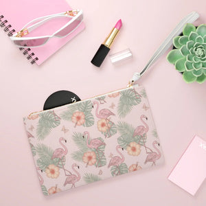 Pink Flamingo Tropical Clutch Bag Saffiano Wristlet Dipaliz - Bags