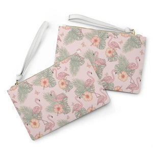 Pink Flamingo Tropical Clutch Bag Saffiano Wristlet Dipaliz - Bags
