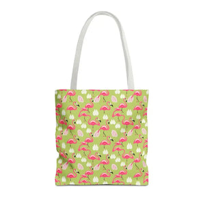 Pink Flamingo Tote Bag - Trendy Women’s Fashion Statement - Dipaliz - 16’’ × / White - Bags