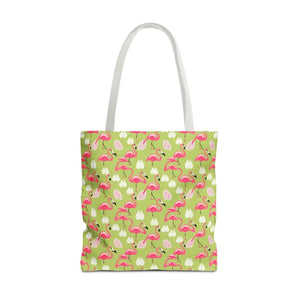 Pink Flamingo Tote Bag - Trendy Women’s Fashion Statement - Dipaliz - 18’’ × / White - Bags
