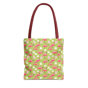 Pink Flamingo Tote Bag - Trendy Women’s Fashion Statement - Dipaliz - 13’’ × / Red - Bags