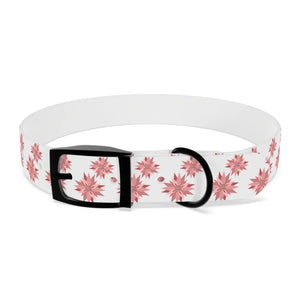 Waterproof Pink Floral Dog Collar - Poinsettia Tpu - Dipaliz - Standard Collars