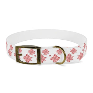 Waterproof Pink Floral Dog Collar - Poinsettia Tpu - Dipaliz - Standard Collars