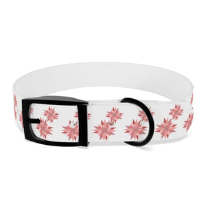 Waterproof Pink Floral Dog Collar - Poinsettia Tpu - Dipaliz - Standard Collars