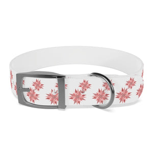 Waterproof Pink Floral Dog Collar - Poinsettia Tpu - Dipaliz - Standard Collars