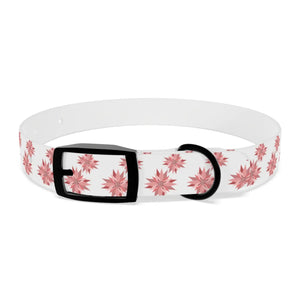 Waterproof Pink Floral Dog Collar - Poinsettia Tpu - Dipaliz - Standard Collars