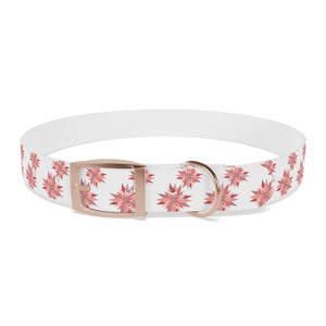 Waterproof Pink Floral Dog Collar - Poinsettia Tpu - Dipaliz - Standard Collars