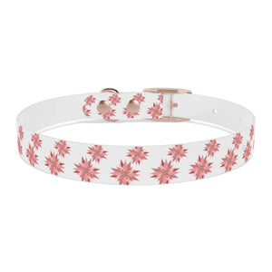 Waterproof Pink Floral Dog Collar - Poinsettia Tpu - Dipaliz - Standard Collars