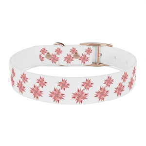 Waterproof Pink Floral Dog Collar - Poinsettia Tpu - Dipaliz - Standard Collars
