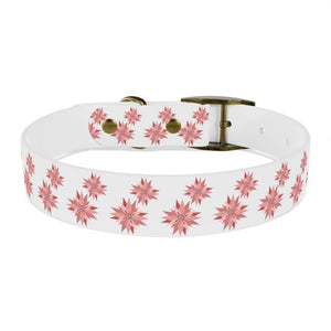 Waterproof Pink Floral Dog Collar - Poinsettia Tpu - Dipaliz - Standard Collars
