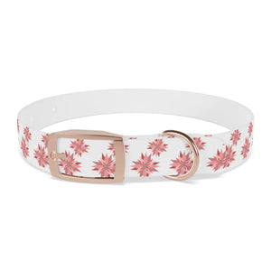 Waterproof Pink Floral Dog Collar - Poinsettia Tpu - Dipaliz - Standard Collars