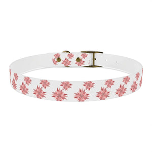 Waterproof Pink Floral Dog Collar - Poinsettia Tpu - Dipaliz - Standard Collars