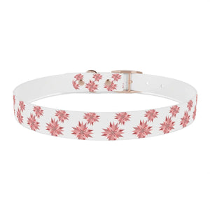 Waterproof Pink Floral Dog Collar - Poinsettia Tpu - Dipaliz - Standard Collars