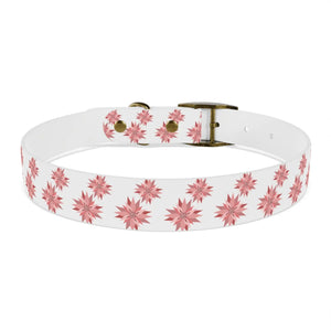 Waterproof Pink Floral Dog Collar - Poinsettia Tpu - Dipaliz - Standard Collars