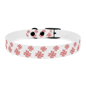 Waterproof Pink Floral Dog Collar - Poinsettia Tpu - Dipaliz - Standard Collars