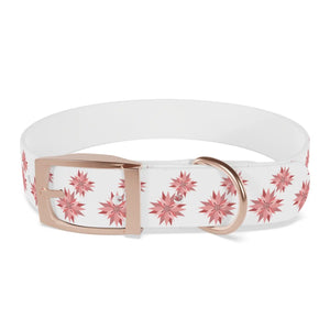 Waterproof Pink Floral Dog Collar - Poinsettia Tpu - Dipaliz - Standard Collars