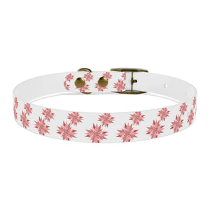 Waterproof Pink Floral Dog Collar - Poinsettia Tpu - Dipaliz - Standard Collars