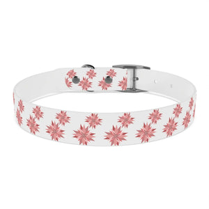 Waterproof Pink Floral Dog Collar - Poinsettia Tpu - Dipaliz - Standard Collars