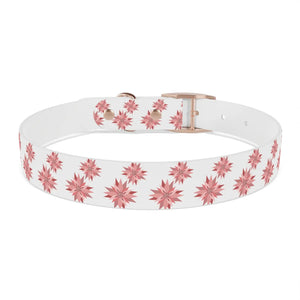 Waterproof Pink Floral Dog Collar - Poinsettia Tpu - Dipaliz - Standard Collars