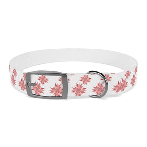 Waterproof Pink Floral Dog Collar - Poinsettia Tpu - Dipaliz - Standard Collars