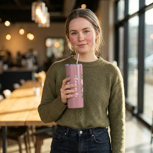 Pink Floral Maker Sip Tumbler 20oz - Tumblers