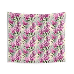Pink Floral Wall Tapestry – Polyester Decor - Dipaliz