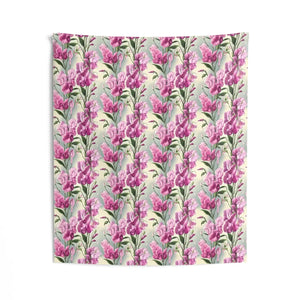 Pink Floral Wall Tapestry – Polyester Decor - Dipaliz