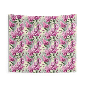 Pink Floral Wall Tapestry – Polyester Decor - Dipaliz