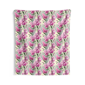 Pink Floral Wall Tapestry – Polyester Decor - Dipaliz