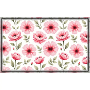 Pink Floral Patterned Fabric - Soft Cotton by the Yard - Dipaliz - 29’’ × 18’’