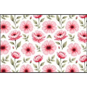 Pink Floral Patterned Fabric - Soft Cotton by the Yard - Dipaliz - 54’’ × 36’’