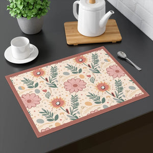 Pink Floral Placemats – Double-sided Cotton - Dipaliz