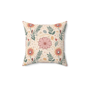 Pink Floral Pillows – Polyester Throw Pillow - Dipaliz