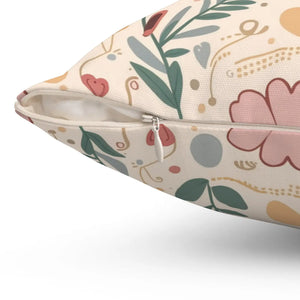 Pink Floral Pillows – Polyester Throw Pillow - Dipaliz