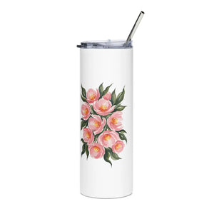 Pink Floral Stainless Steel Tumbler 20oz - Tumblers