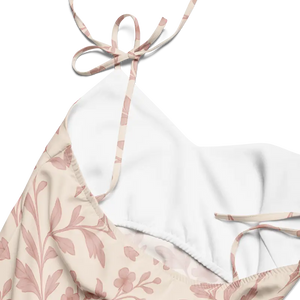 Midi Dress Pink Floral Vines Built-in Bra Comfort Style - Dipaliz - Dresses