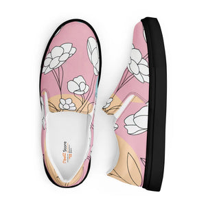 Pink Florals Women’s Slip-on Canvas Shoes - Dipaliz - Sneakers