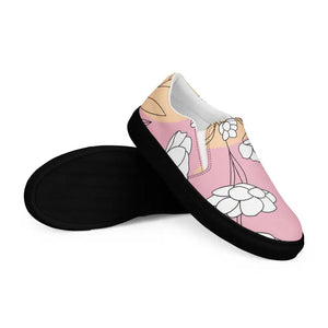 Pink Florals Women’s Slip-on Canvas Shoes - Comfy Style - Dipaliz - Sneakers